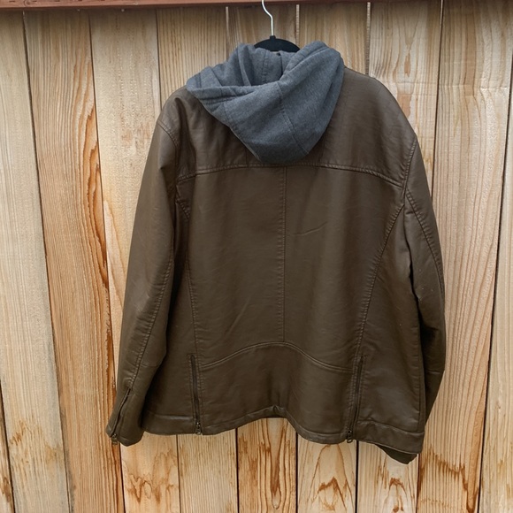 Levi’s brown bomber jacket w hoodie XXL - Picture 4 of 12